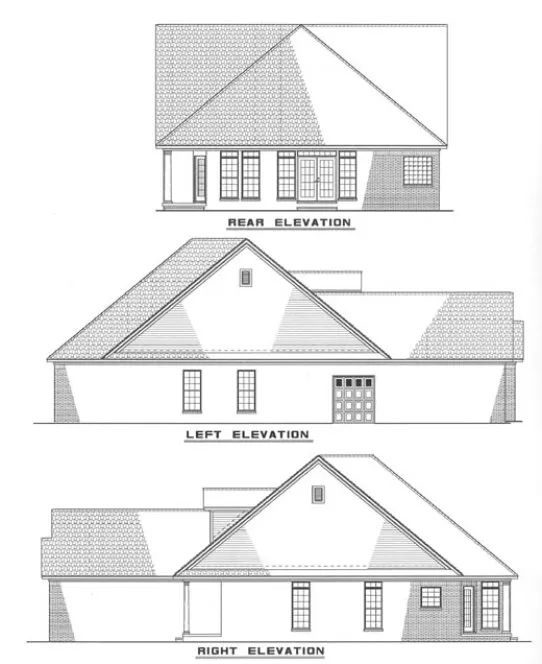 Rear Elevation for House Plan #310820