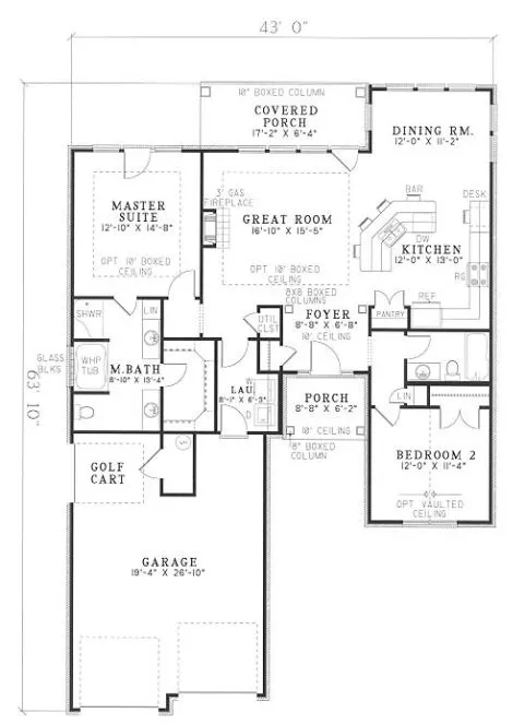 Main Floor Plan for House Plan #311820