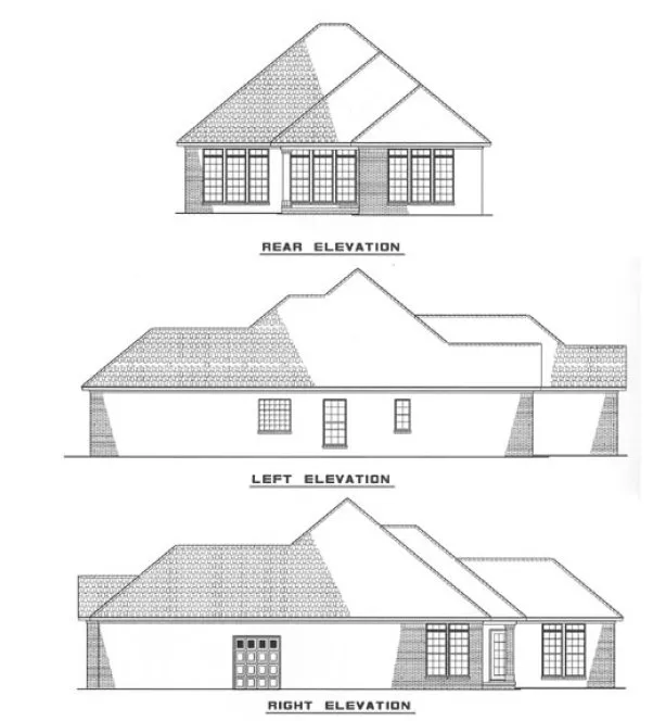 Rear Elevation for House Plan #312820