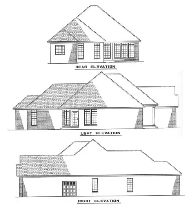Rear Elevation for House Plan #314820