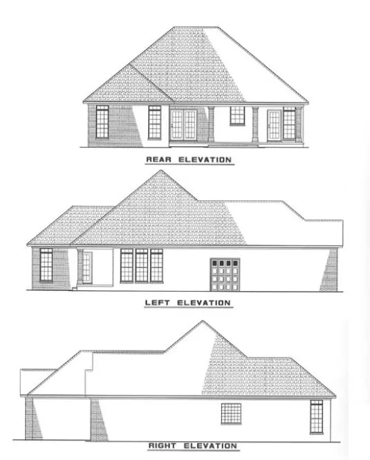 Rear Elevation for House Plan #315820