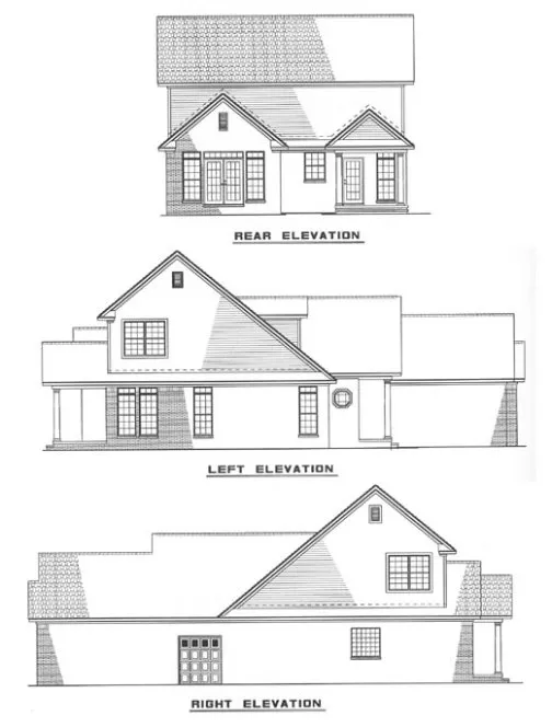 Rear Elevation for House Plan #317820