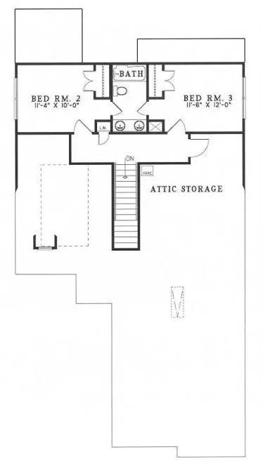 Second Floor Plan for House Plan #317820