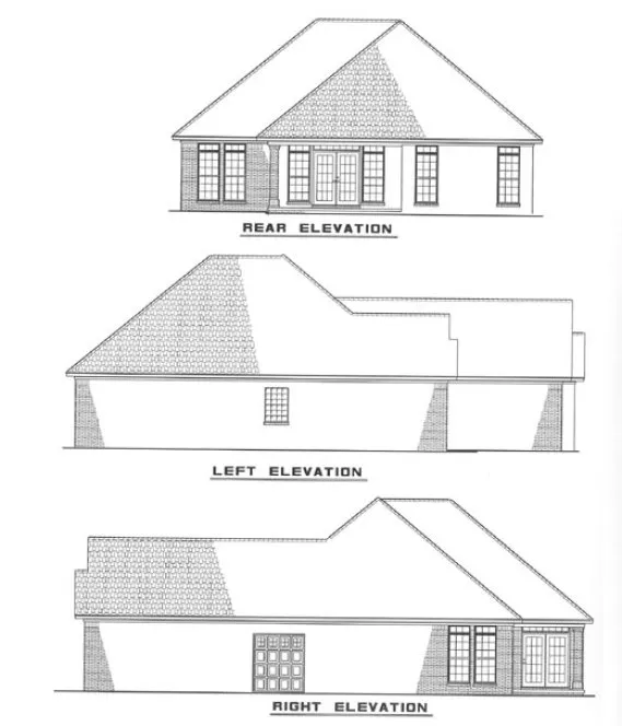 Rear Elevation for House Plan #318820
