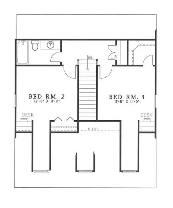 Second Floor Plan for House Plan #313920
