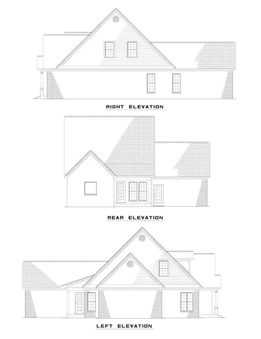 Rear Elevation for House Plan #314920