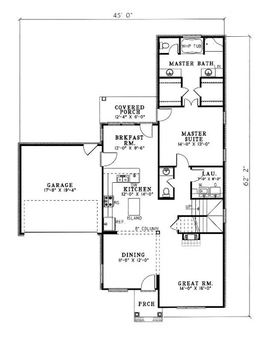 Main Floor Plan for House Plan #314920