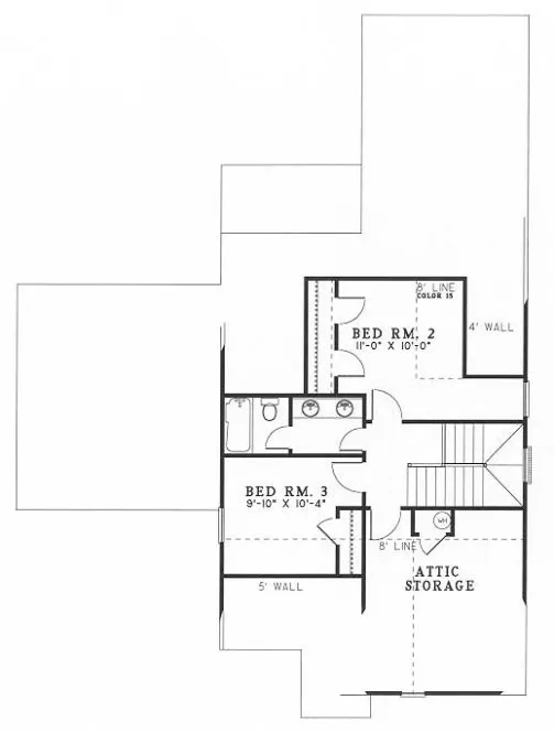 Second Floor Plan for House Plan #314920