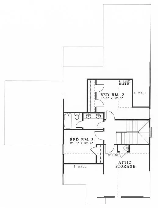 Second Floor Plan for House Plan #314920
