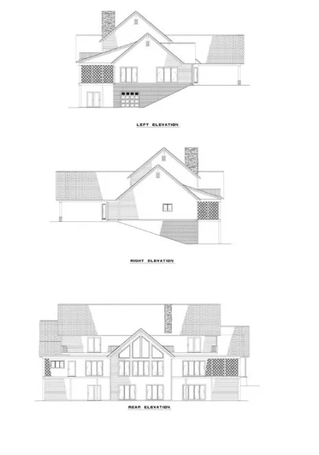 Rear Elevation for House Plan #315920