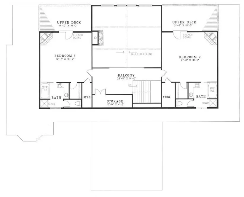 Second Floor Plan for House Plan #315920