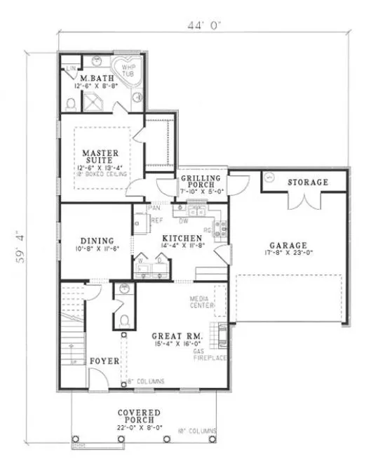 Main Floor Plan for House Plan #316920
