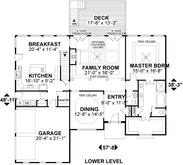 Main Floor Plan for House Plan #277003