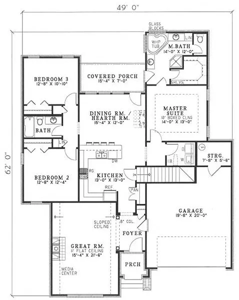 Main Floor Plan for House Plan #311030