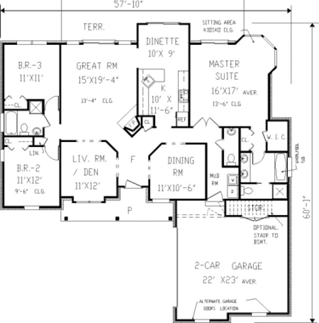 Main Floor Plan for House Plan #381002