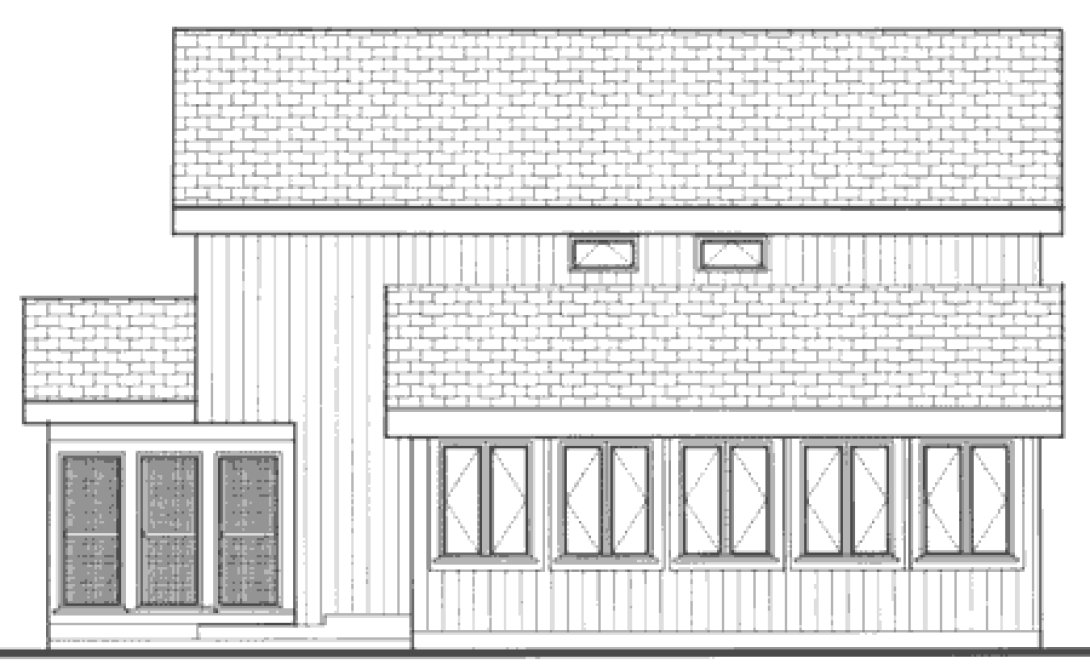 Rear Elevation for House Plan #382002