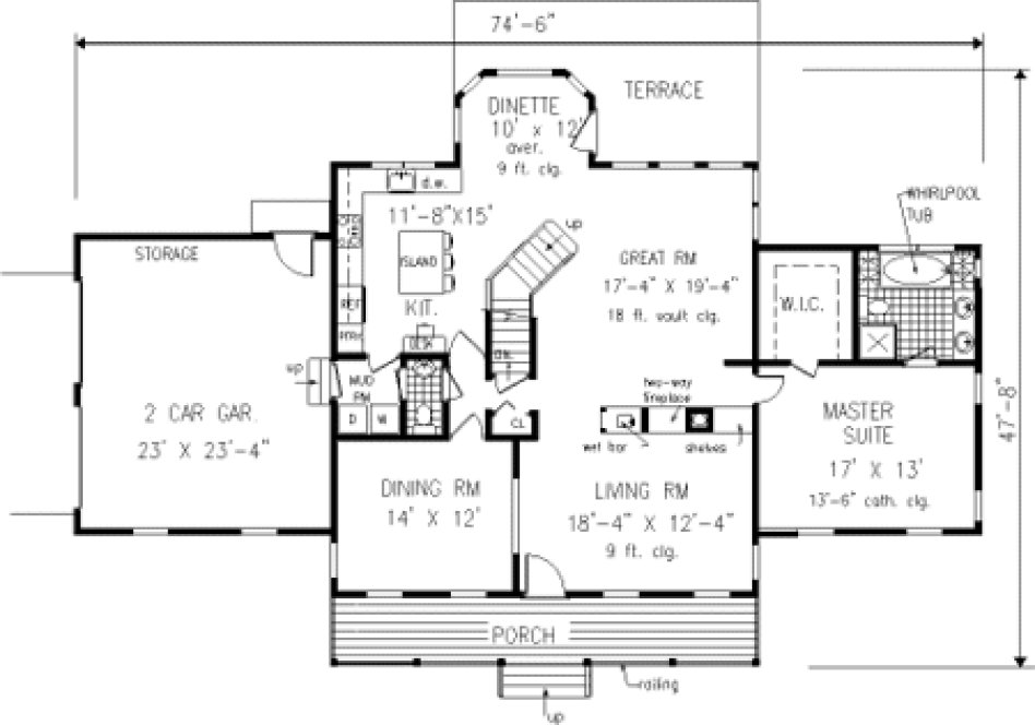 Main Floor Plan for House Plan #384002