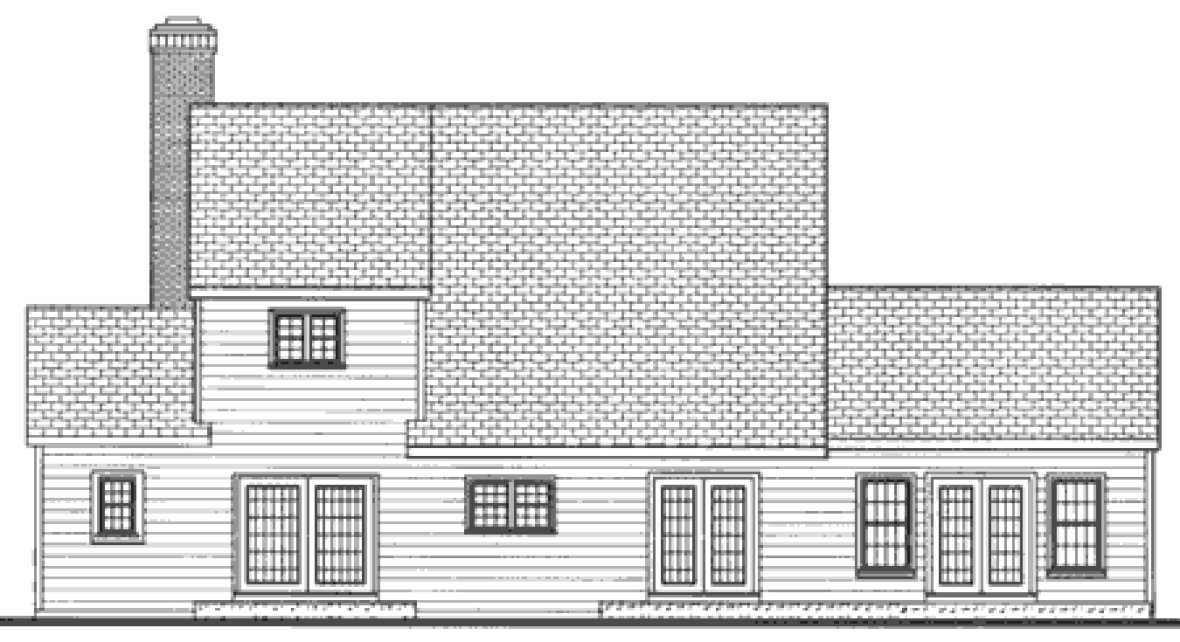 Rear Elevation for House Plan #385002
