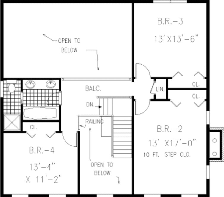 Second Floor Plan for House Plan #385002