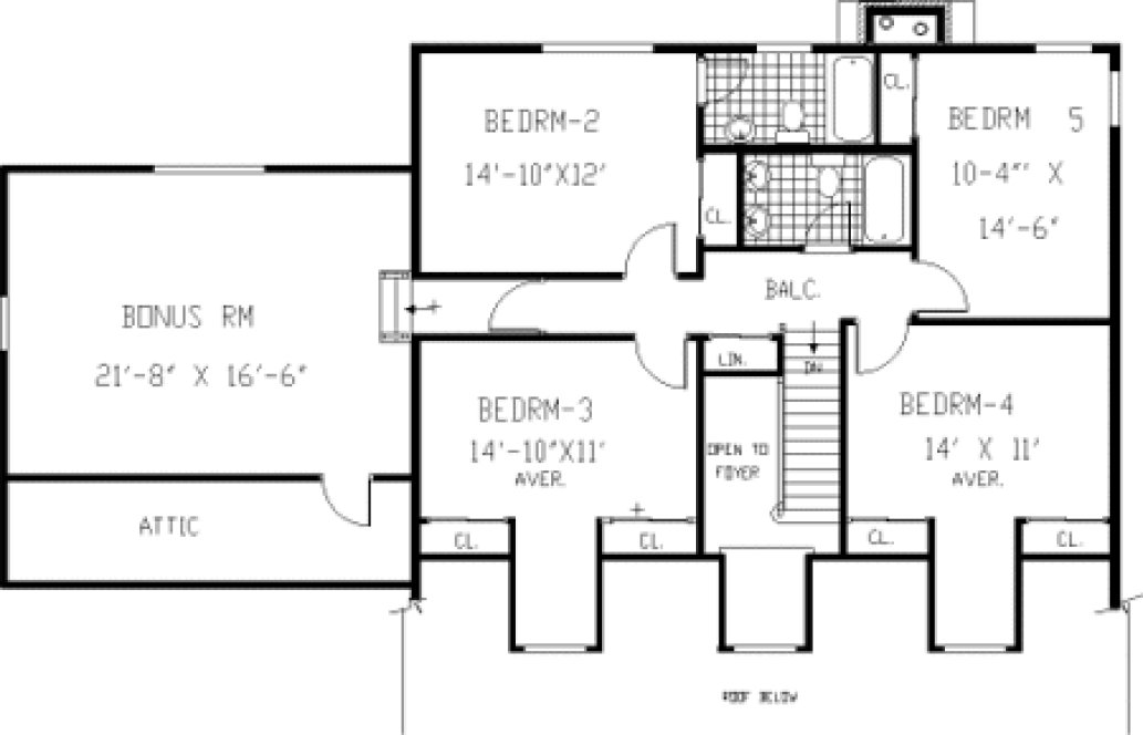 Second Floor Plan for House Plan #386002