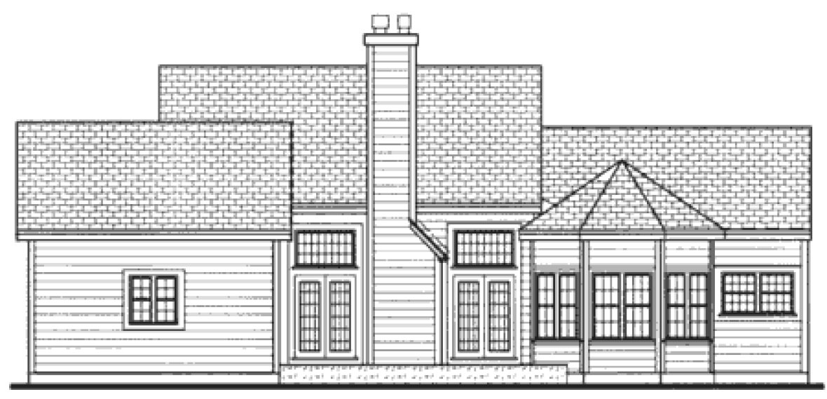 Rear Elevation for House Plan #387002