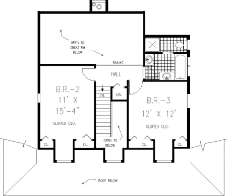Second Floor Plan for House Plan #387002