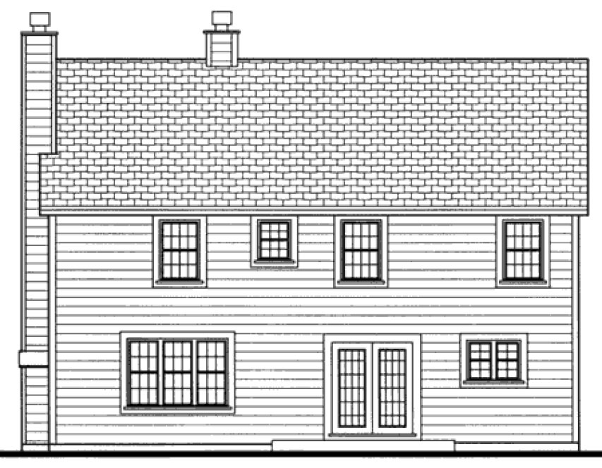 Rear Elevation for House Plan #388002