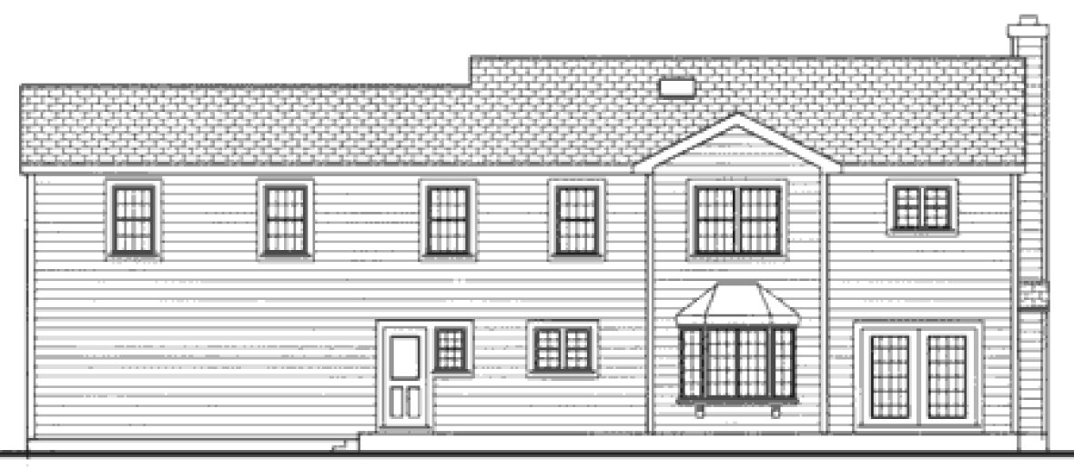 Rear Elevation for House Plan #389002