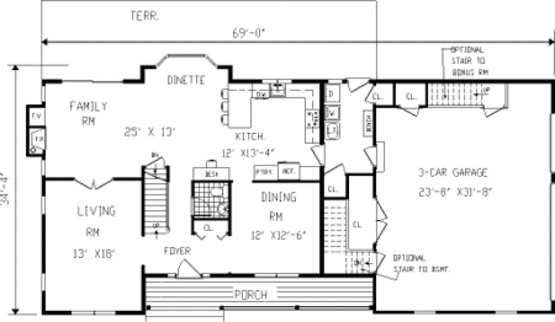 Main Floor Plan for House Plan #389002