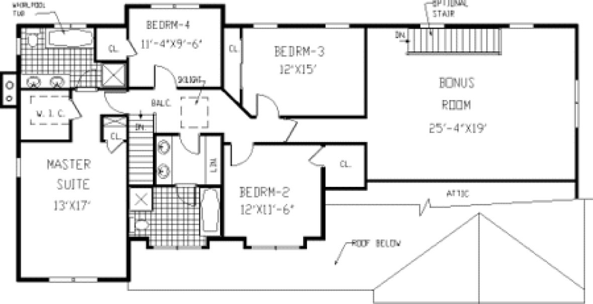 Second Floor Plan for House Plan #389002