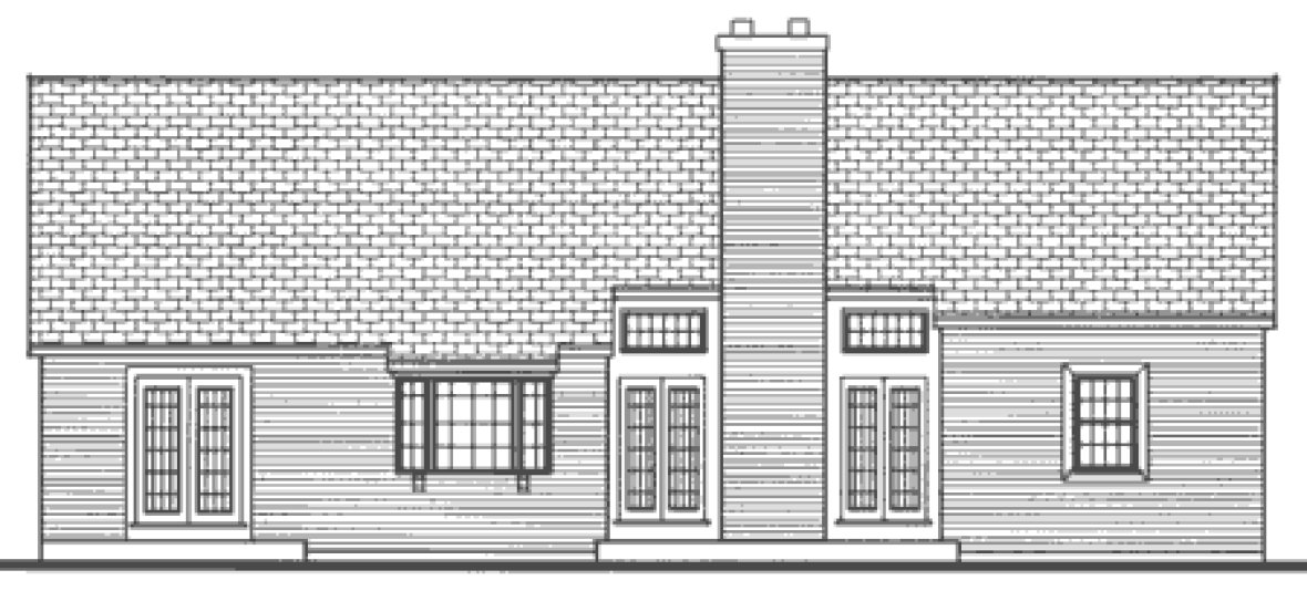 Rear Elevation for House Plan #380102