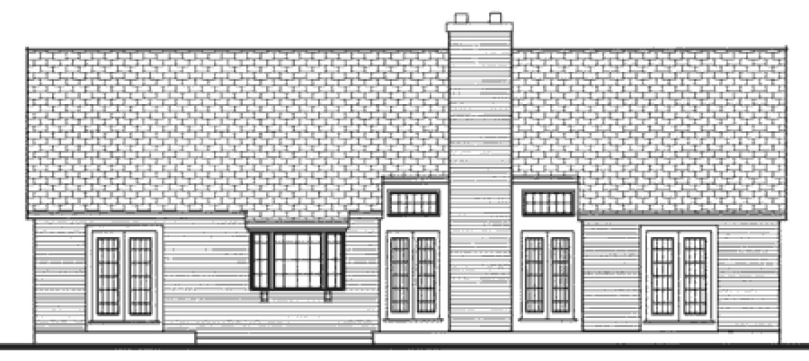 Rear Elevation for House Plan #381102