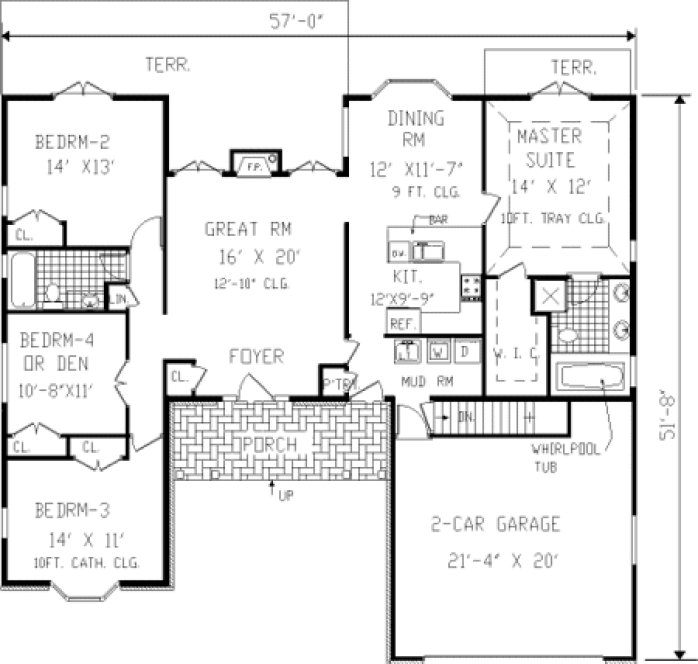 Main Floor Plan for House Plan #381102