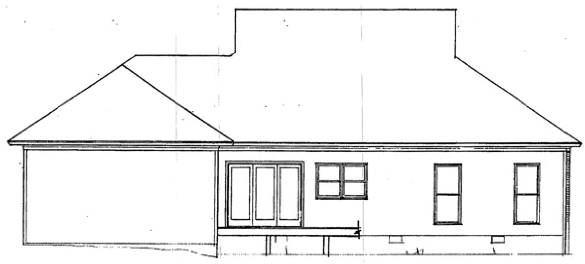 Rear Elevation for House Plan #115951