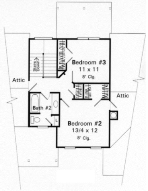 Second Floor Plan for House Plan #112161