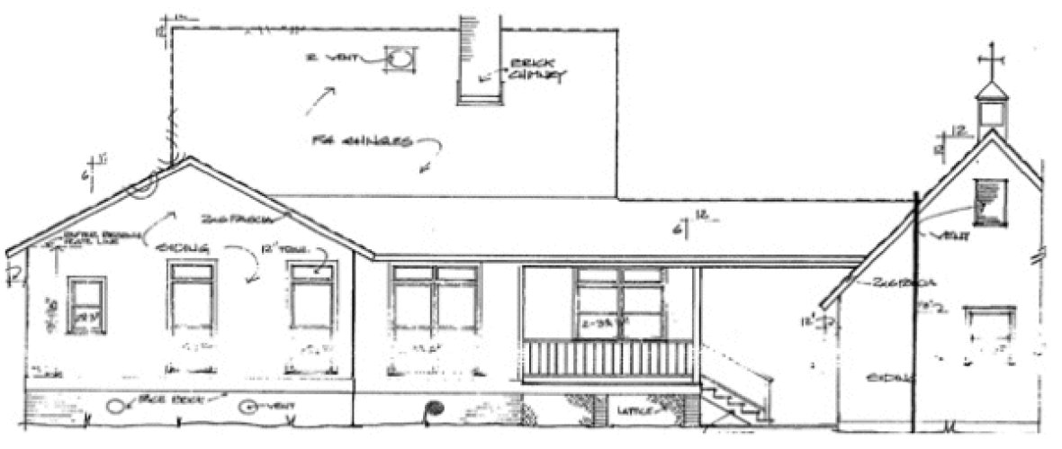 Rear Elevation for House Plan #115561