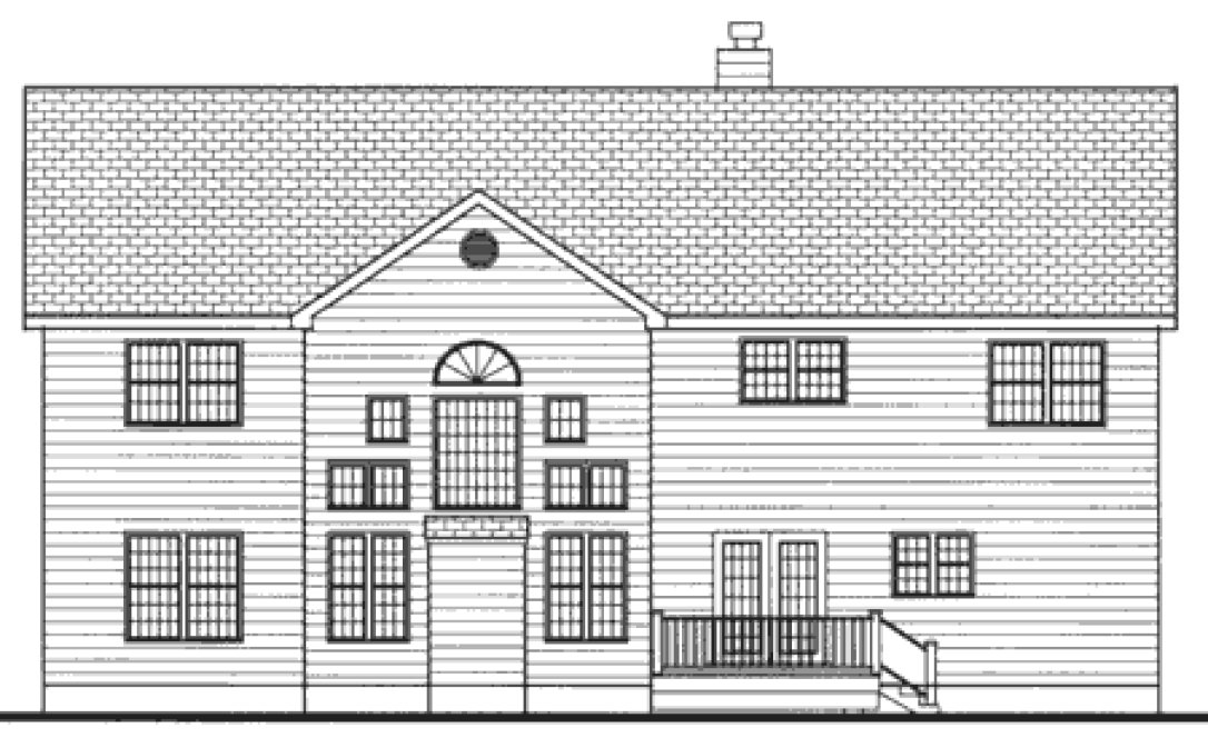 Rear Elevation for House Plan #388102