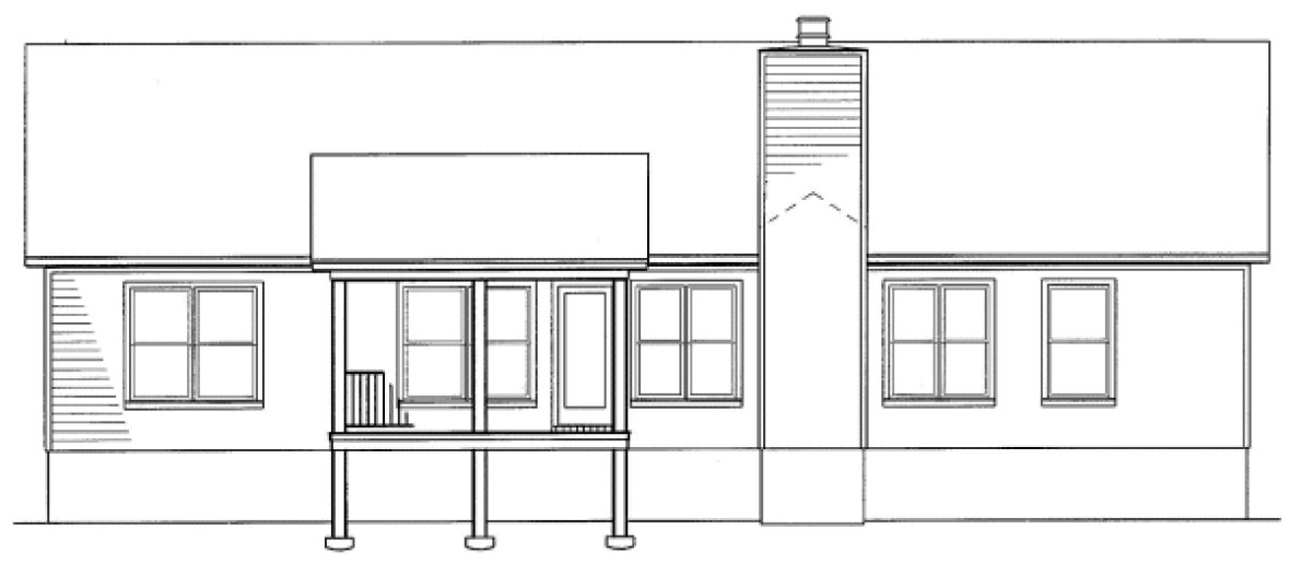 Rear Elevation for House Plan #111861