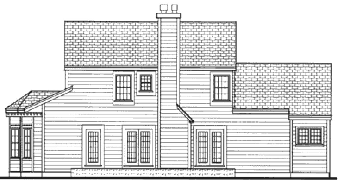 Rear Elevation for House Plan #380202