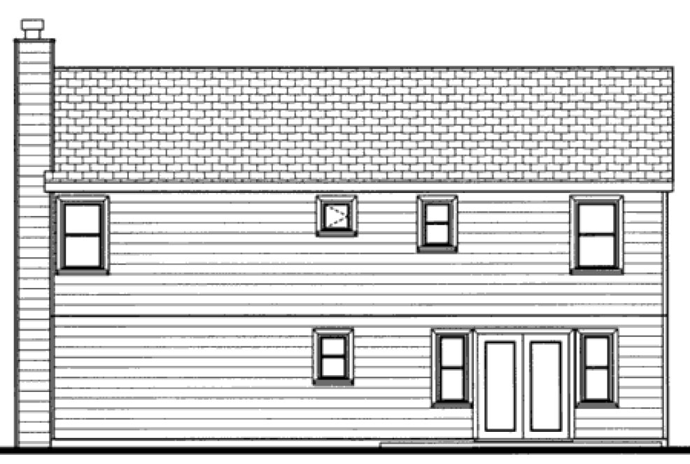 Rear Elevation for House Plan #381202