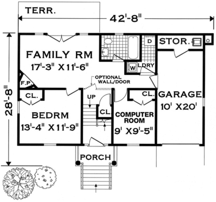 Floorplan lower for House Plan #381202