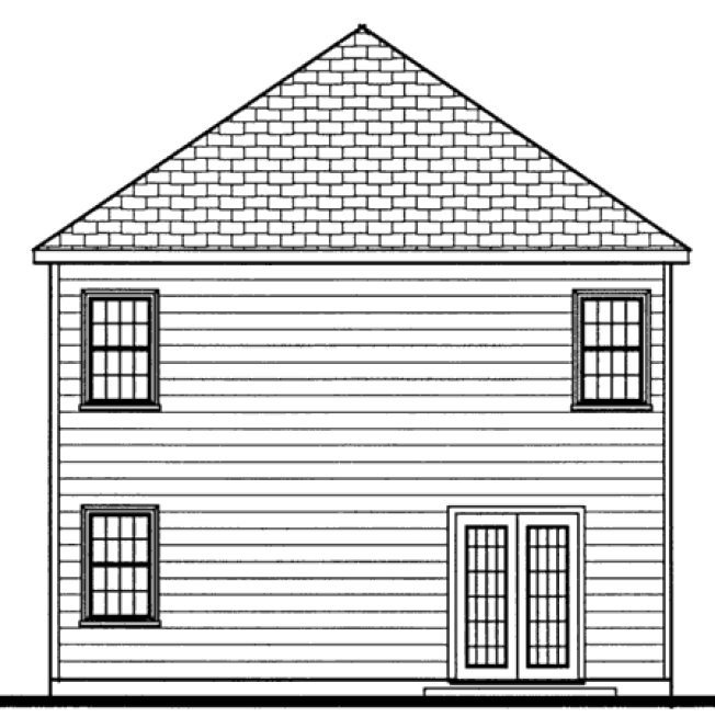 Rear Elevation for House Plan #382202