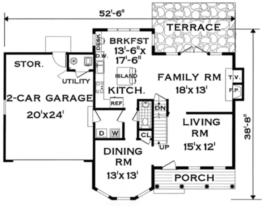 Main Floor Plan for House Plan #383202