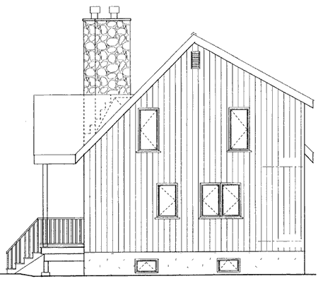 Rear Elevation for House Plan #384202