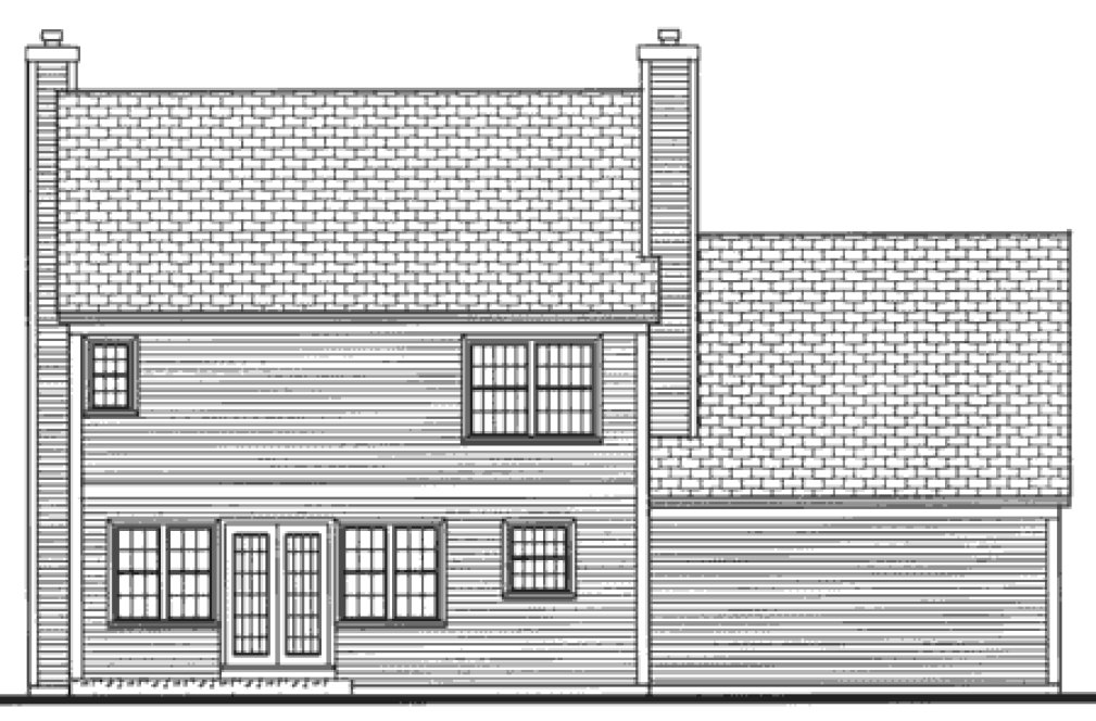 Rear Elevation for House Plan #385202