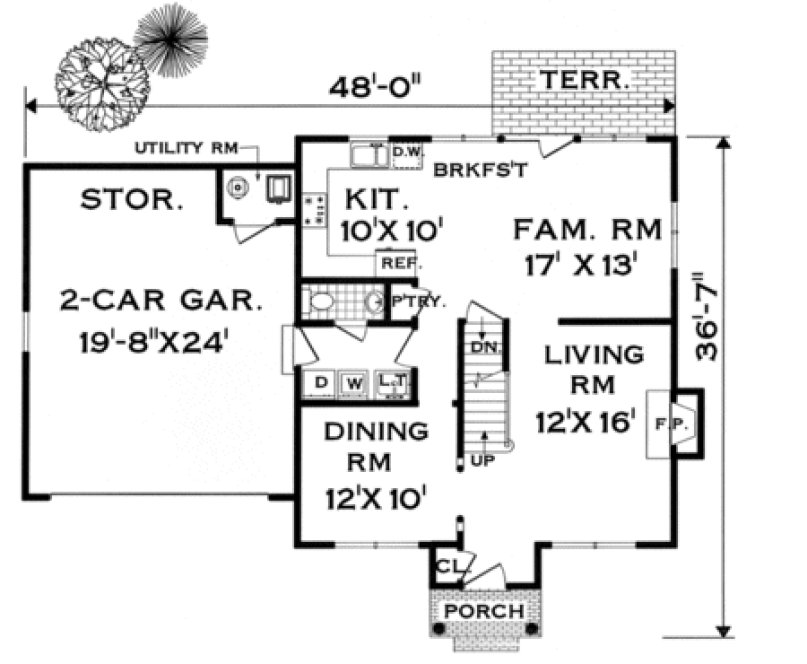 Main Floor Plan for House Plan #385202