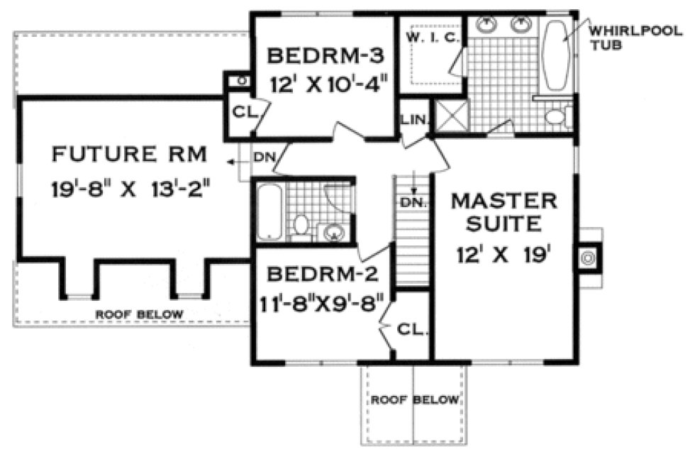 Second Floor Plan for House Plan #385202