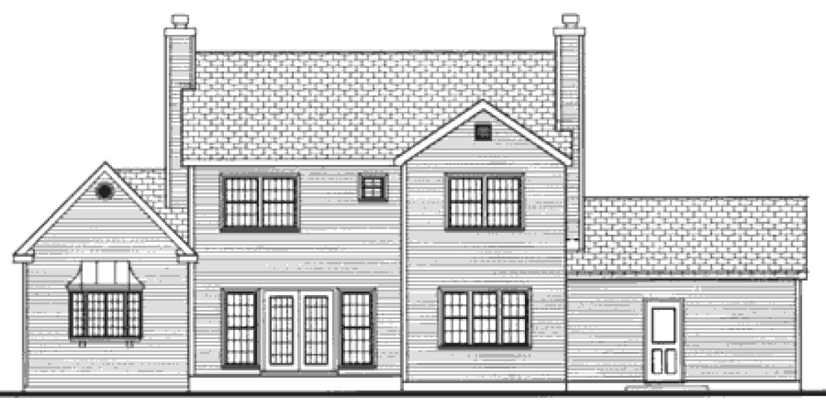 Rear Elevation for House Plan #386202