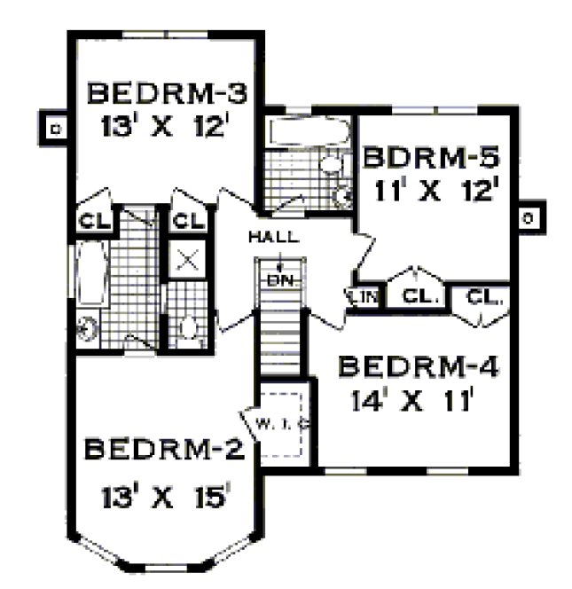 Second Floor Plan for House Plan #386202