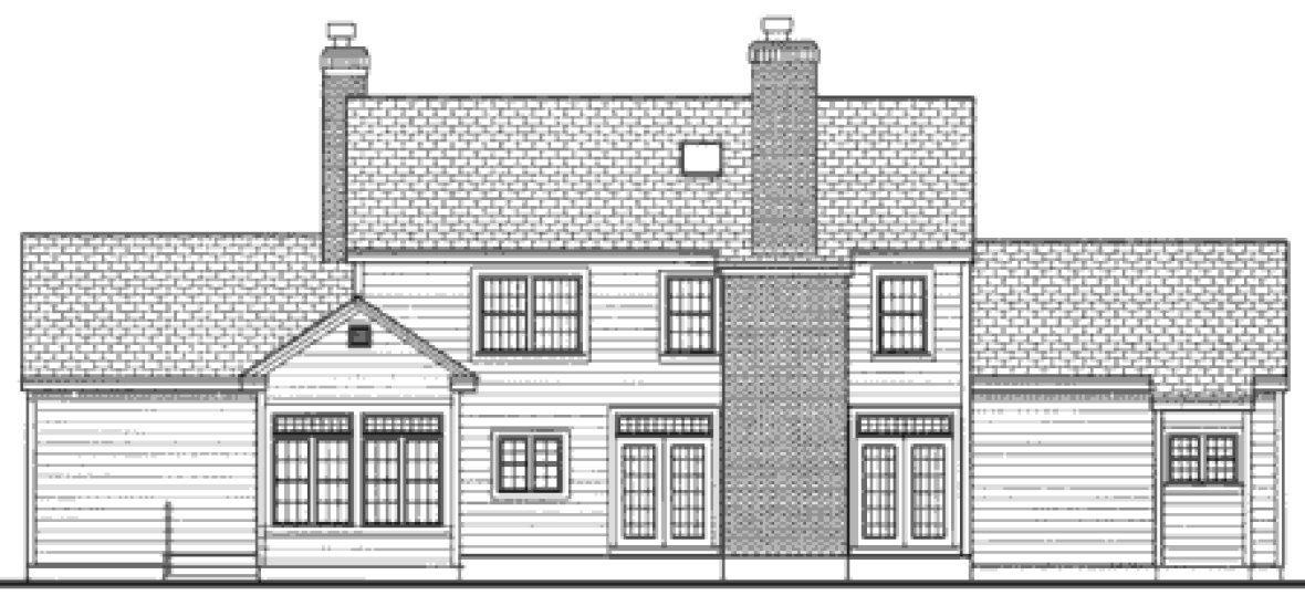 Rear Elevation for House Plan #388202